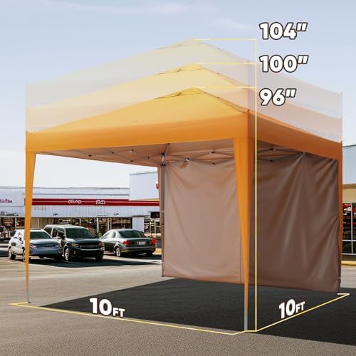 Quictent 10x10 Pop Up Canopy Tent with 1 Sidewall