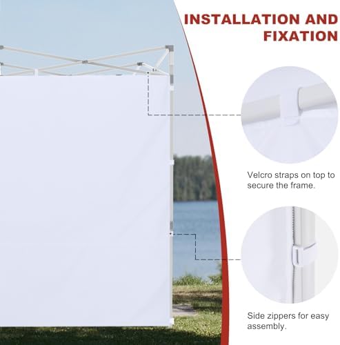 ABCCANOPY Instant Canopy SunWall 10x20 FT No Frame or Top, White