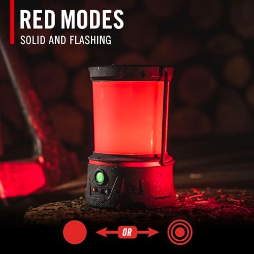 COAST EAL40R 2500 Lumen Rechargeable Emergency Camping Lantern with Red Flashing Mode, Carabiner, Diffuser, Foldeable Handle, Moonglow™ Low Mode, Illuminated Power Button, USB-C Power Bank