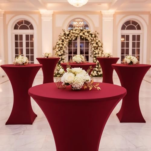 4Pack Burgundy Cocktail Table Covers 32x43Inch Cocktail Table Tablecloths