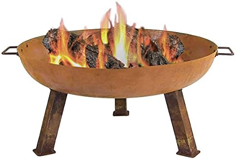 Sunnydaze 30" Heavy-Duty Cast Iron Fire Pit Bowl for Outside, Wood-Burning