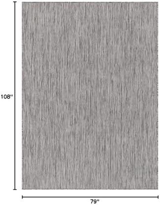 CAMILSON Outdoor Rug 6x9 Modern Area Rugs for Indoor and Outdoor Patios and Porches - Waterproof, Washable, Non-Shedding, Easy-to-Clean Outside Carpet (6 x 9, Solid - Silver Gray)