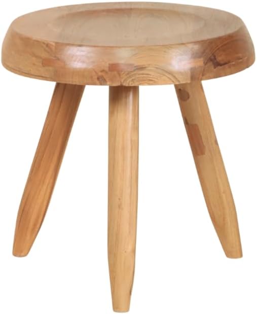 Berger Teak Milking Stool - Versatile Sitting Stool, Small Side Table, Outdoor Plant Stand, Nightstand, Footstool - Teak Oil