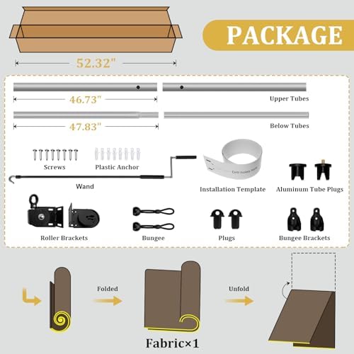 Shade&Beyond Outdoor Roller Shades with Splicing Design, 8' W x 8' H Cordless Patio Roll Up Blinds, Exterior Shade Cloth Roll for Porch, Gazebo, Pergola, Balcony, Gray