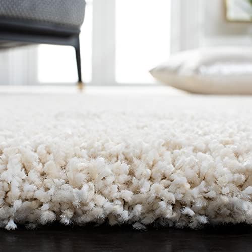 SAFAVIEH Milan Shag Collection Runner Rug - 2' x 6', Ivory, Solid Design, Non-Shedding & Easy to Clean, Plush Thick Pile, Ideal for Hallway, Foyer, Bedroom (SG180-1212)