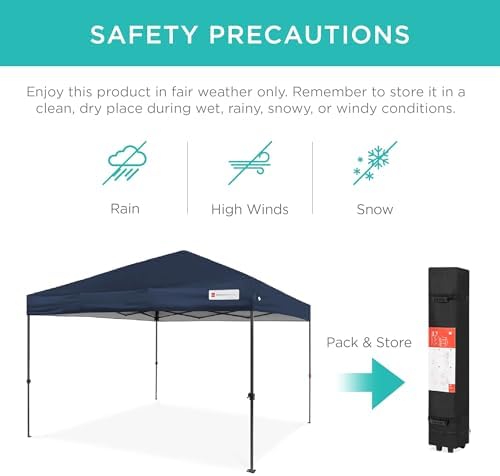 Best Choice Products 10x10 Pop Up Canopy Tent, EZ Setup, Navy Blue