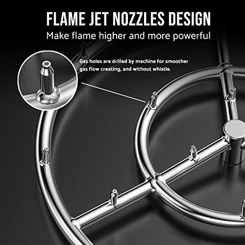 Skyflame 18 Inch Round Stainless Steel Fire Pit High Flame Burner Ring