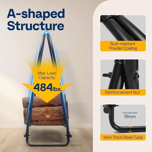 VIVOHOME 40 Inches Firewood Log Rack Hoop with Cover