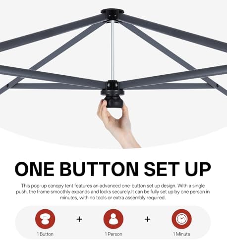 ABCCANOPY 10x10 Pop Up Canopy, Heavy Duty Weather Protection, Light Gray
