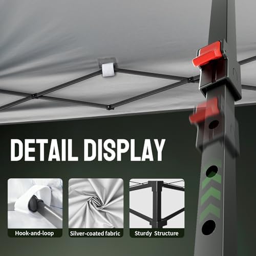 CROWN SHADES 10x10 Pop Up Canopy Tent, Outdoor Canopy, Orange