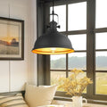 11.5" Matte Black Pendant Light for Kitchen Island, Metal Shade