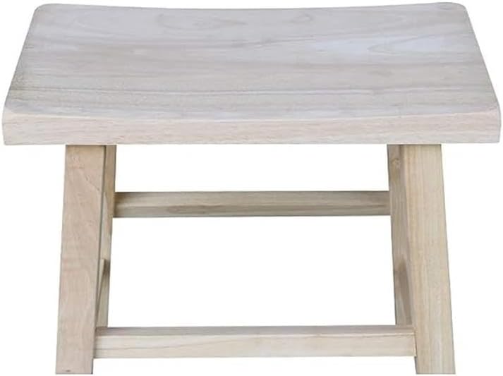 International Concepts Saddle Seat Stool, 18-Inch Seat Height, Solid Parawood, Unfinished