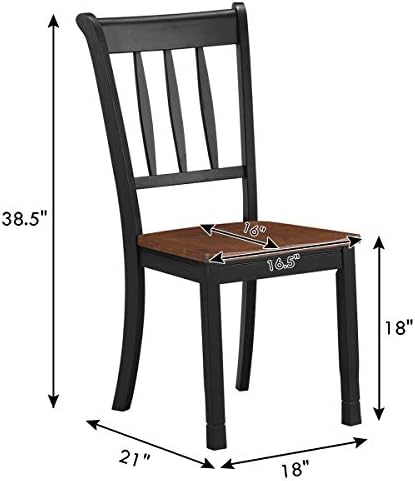 GIANTEX Wood Dining Chairs Set of 4, Armless Kitchen Chairs