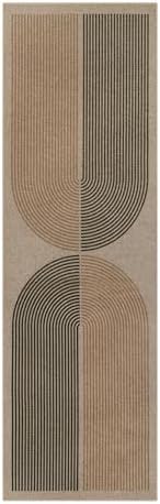 Lahome Enfys Modern Rainbow Easy Jute Rug, 2x8 Hallway Runner Washable Rugs for Entryway Farmhouse Kitchen Rug, Non Slip Indoor Outdoor Carpet Contemporary Throw Door Mat for Bedroom Porch