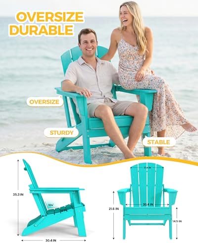 Folding Adirondack Chair, HDPE Outdoor Chair, Aruba
