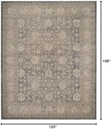 SAFAVIEH Sofia Collection Area Rug - 10' x 14', Light Grey & Beige, Vintage Oriental Distressed Design, Non-Shedding & Easy Care, Ideal for High Traffic Areas in Living Room, Bedroom (SOF330B)