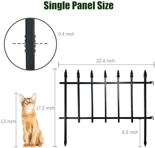 Thealyn 18" H x 22" W Decorative Metal Garden Border Fence, 10 Panels, 18Ft