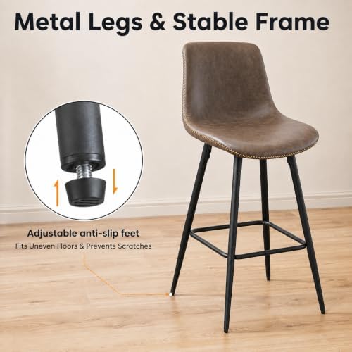 Garvee Bar Stools Set of 3, Counter Height Bar Stools