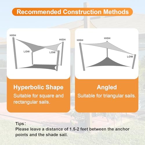 Artpuch Sun Shade Sail 12'X16' Light Grey Rectangle