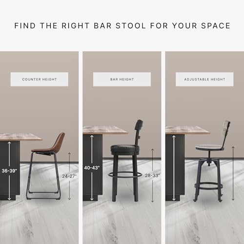 Signature Design by Ashley Counter Height Bar Stool, Set of 2, Black