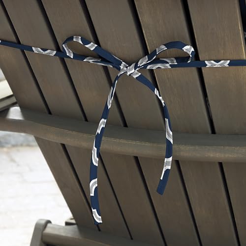 Arden Outdoor Tufted Adirondack Chair Cushion, 21.5x48, Blue Trellis