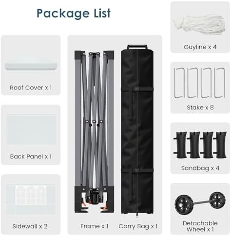 Raynesys 10x10ft Pop Up Canopy Tent with Sidewalls for Events, Parties
