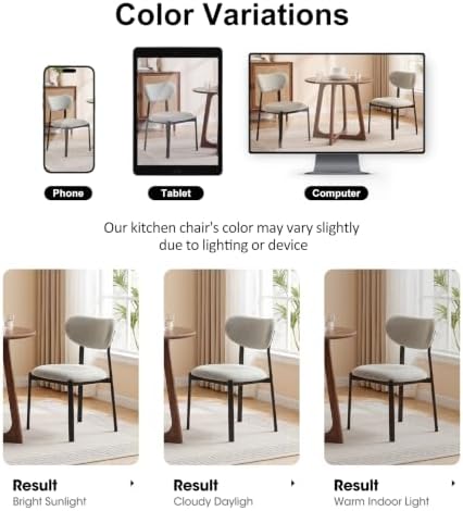 Dining Chairs Set of 4, Modern Upholstered Fabric Kitchen Chairs