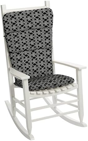 Arden Outdoor Adirondack or Rocking Chair Cushion, 20 x 17, Rain-Proof, Fade Resistant 17 x 20, Black Global Stripe