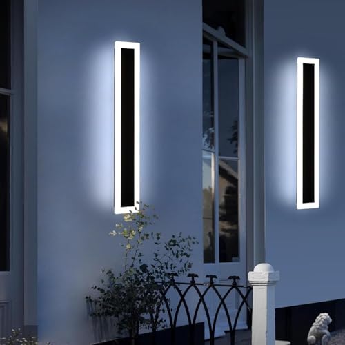 2 Pack 31.4inch Outdoor Wall Sconce, 3 Color, IP65 Waterproof, 31W