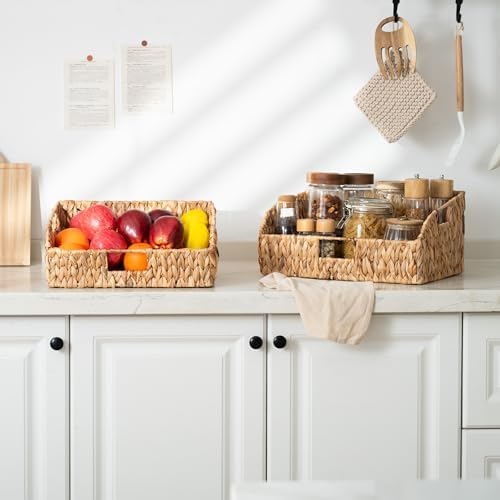 StorageWorks Pantry Baskets for Organizing, Hyacinth Storage Baskets,2-Pack