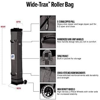 E-Z UP Pyramid Instant Shelter Canopy Pop Up Tent, 10' x 10' with Wide-Trax Roller Bag & 4 Piece Spike Set, Royal Blue
