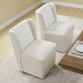 KISLOT Upholstered Dining Chairs Set of 4 with Casters, Light Beige
