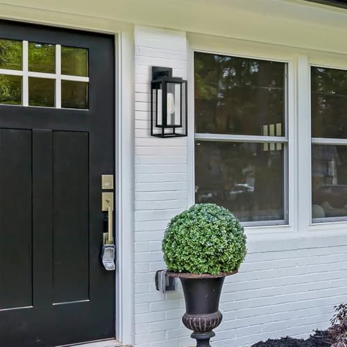 14" Double Cage Outdoor Wall Light, 2Pack Exterior Lantern Sconce