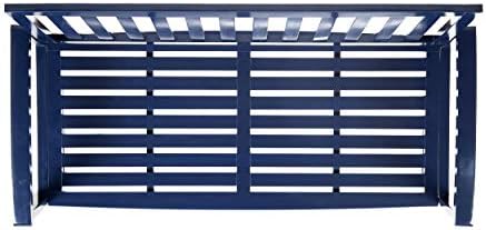 Christopher Knight Home Loja Outdoor Acacia Wood Bench, Pu Navy Blue