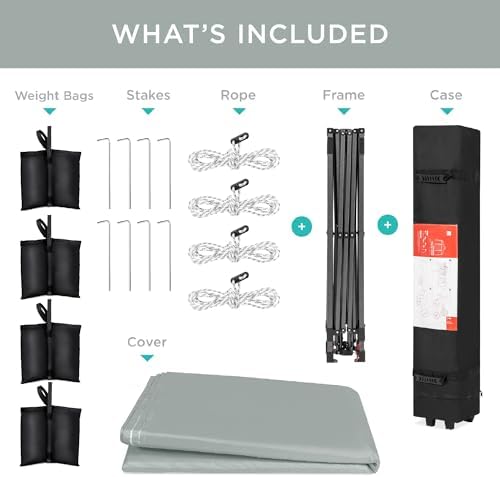 Best Choice Products 8x8 Pop Up Canopy Tent, EZ Setup, Silver