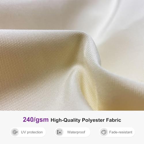 PURPLE LEAF Cantilever Umbrella 10ft Double Top Wood-Grain Finish, Cream