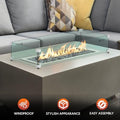 Skyflame 30 x 14 Inches Rectangular Fire Pit Glass Wind Guard