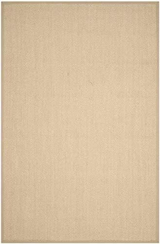 SAFAVIEH Area Rug 6x9 - Natural Fiber Collection - Maize & Linen Color, Sisal, Woven Design with Border (NF141B)