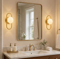 SeeU Modern Gold Wall Sconces Globe Lampshade Wall Light Fixture Set of 2