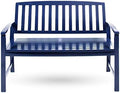 Christopher Knight Home Loja Outdoor Acacia Wood Bench, Pu Navy Blue