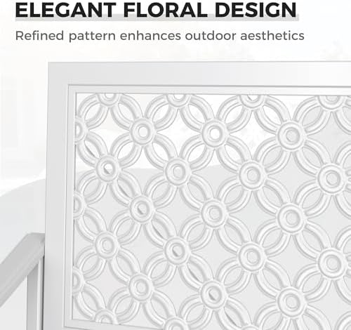 Grand patio 50" Outdoor Bench, Garden Bench with Armrests, White