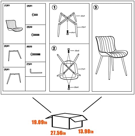 YOUNUOKE Dining Chairs Set of 2 Mid-Century Modern Kitchen Chairs White