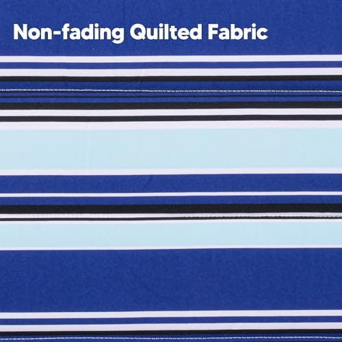SUNCREAT Hammocks Quilted Fabric Hammock, Max 475lbs Capacity, Blue Stripes