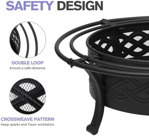 panovue 36 inch outdoor fire pit with 2 on a desk or shelf