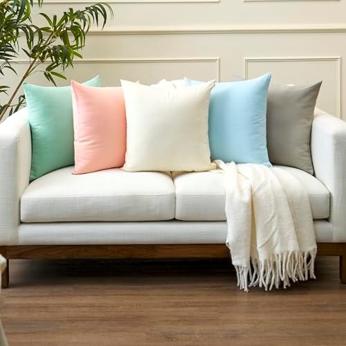 Encasa XO Throw Pillow Covers, Cotton, No Inserts 18"x18"