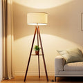 LEPOWER Shelf Floor Lamp Tripod Mid Century Modern Lamps for Living Room