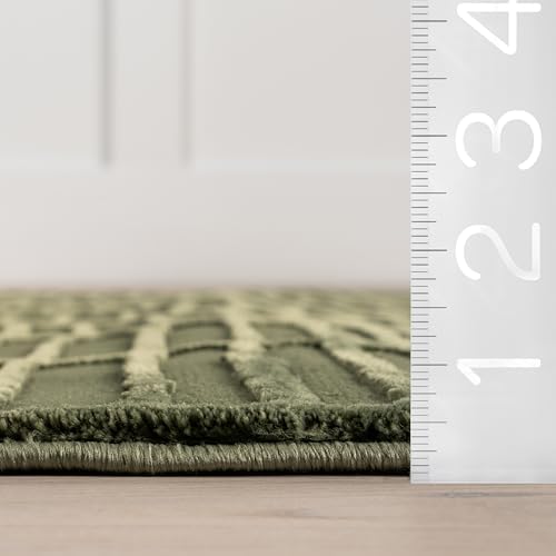 nuLOOM Kailani Green Geometric Washable Area Rug, 8' x 10'