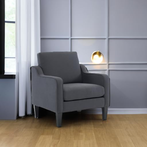 VINGLI Accent Chair, Linen Upholstered Armchair, 380 LBS, Living Room