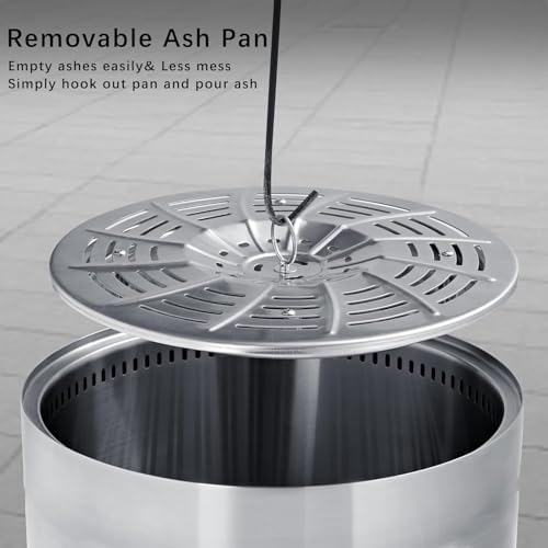OutVue 19.5 inch Stainless Steel Smokeless Fire Pit with Tote Bag