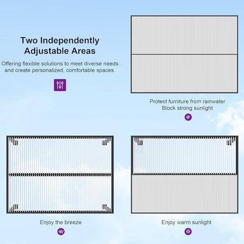 PURPLE LEAF Louvered Pergola 10' x 16' Patio Pergola Hidden Drainage System